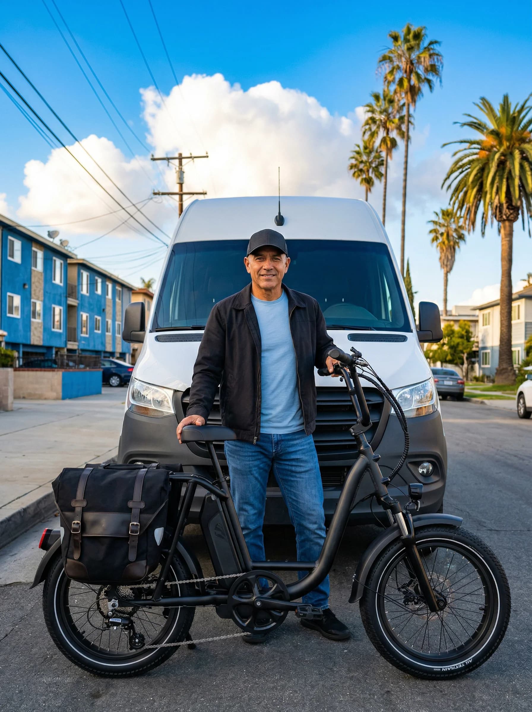 Agustin, our mechanic, with the 3KtoGO delivery and service van