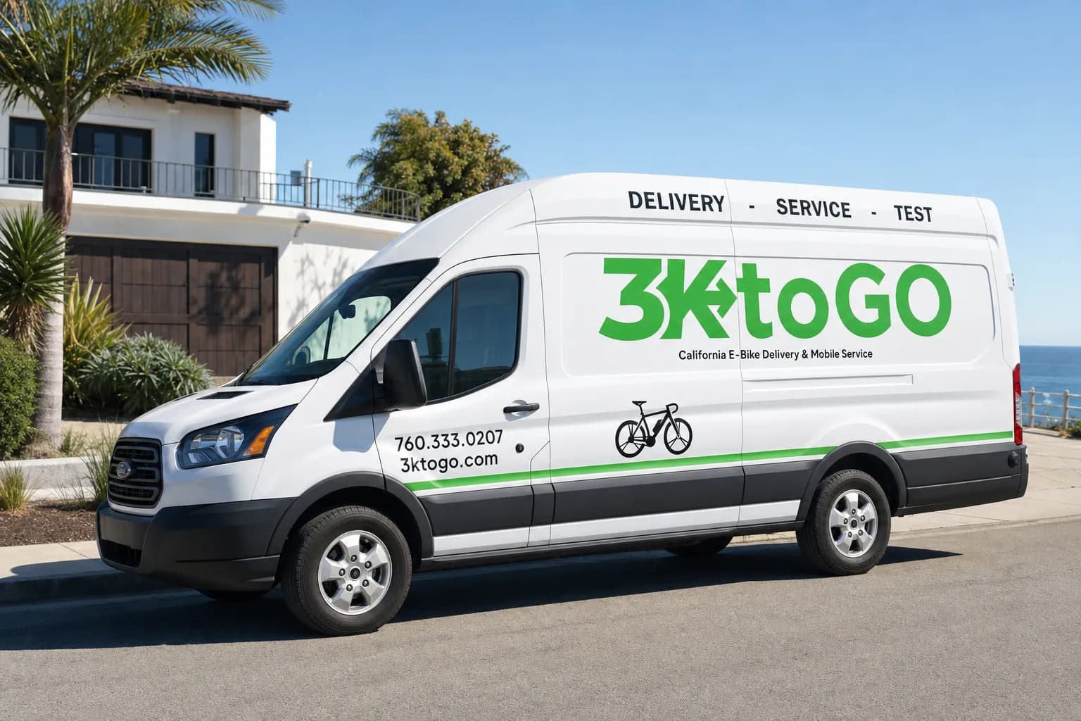 3KtoGO service van parked on a sunny Orange County street